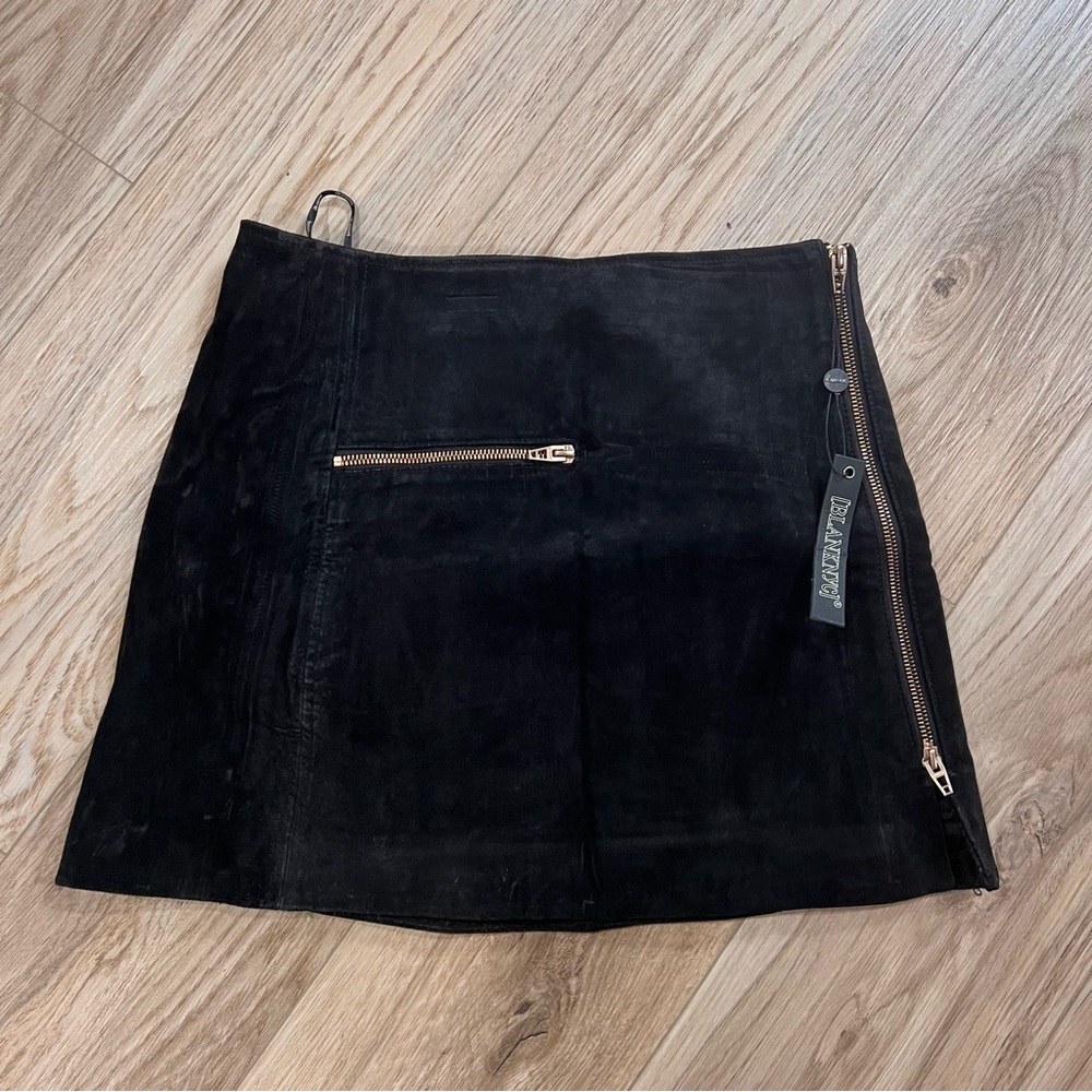 nwt blanknyc black suede mini skirt size 26